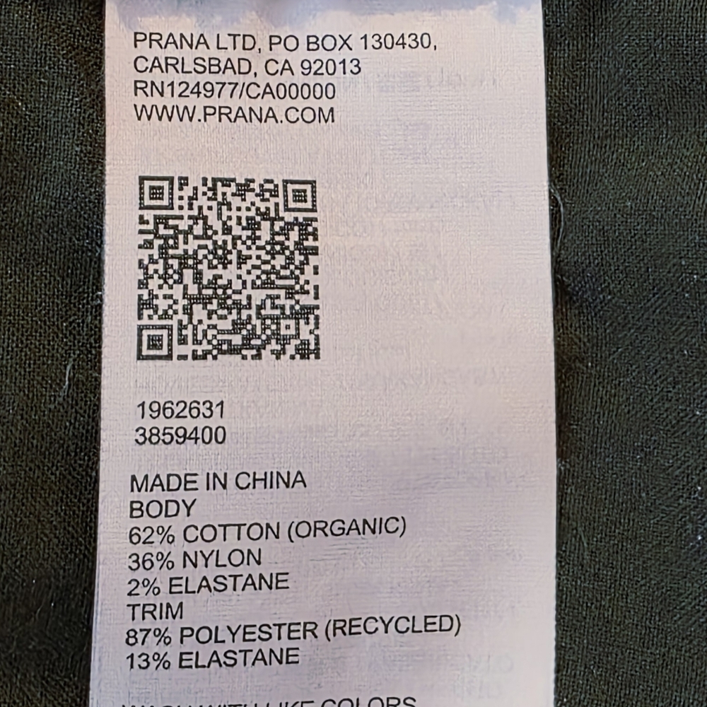 Prana Spruce Green Kanab Outdoor Pants Size XL - Picture 8 of 8